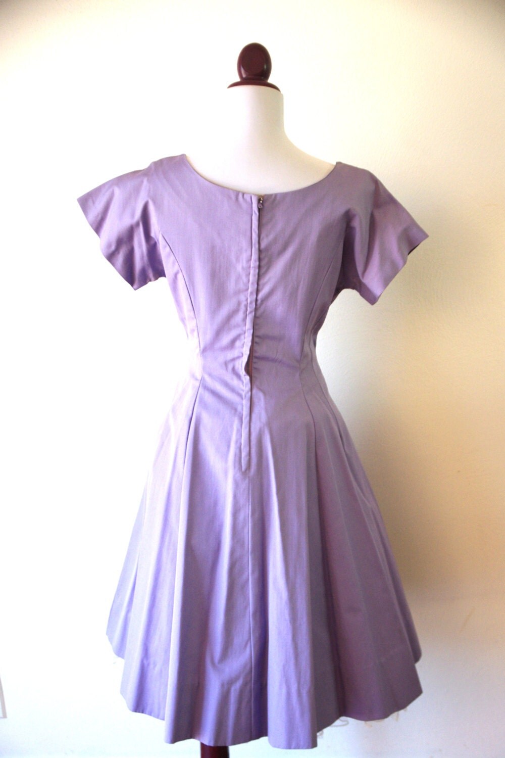 Vintage 1950s Lavender and Lace Party Dress