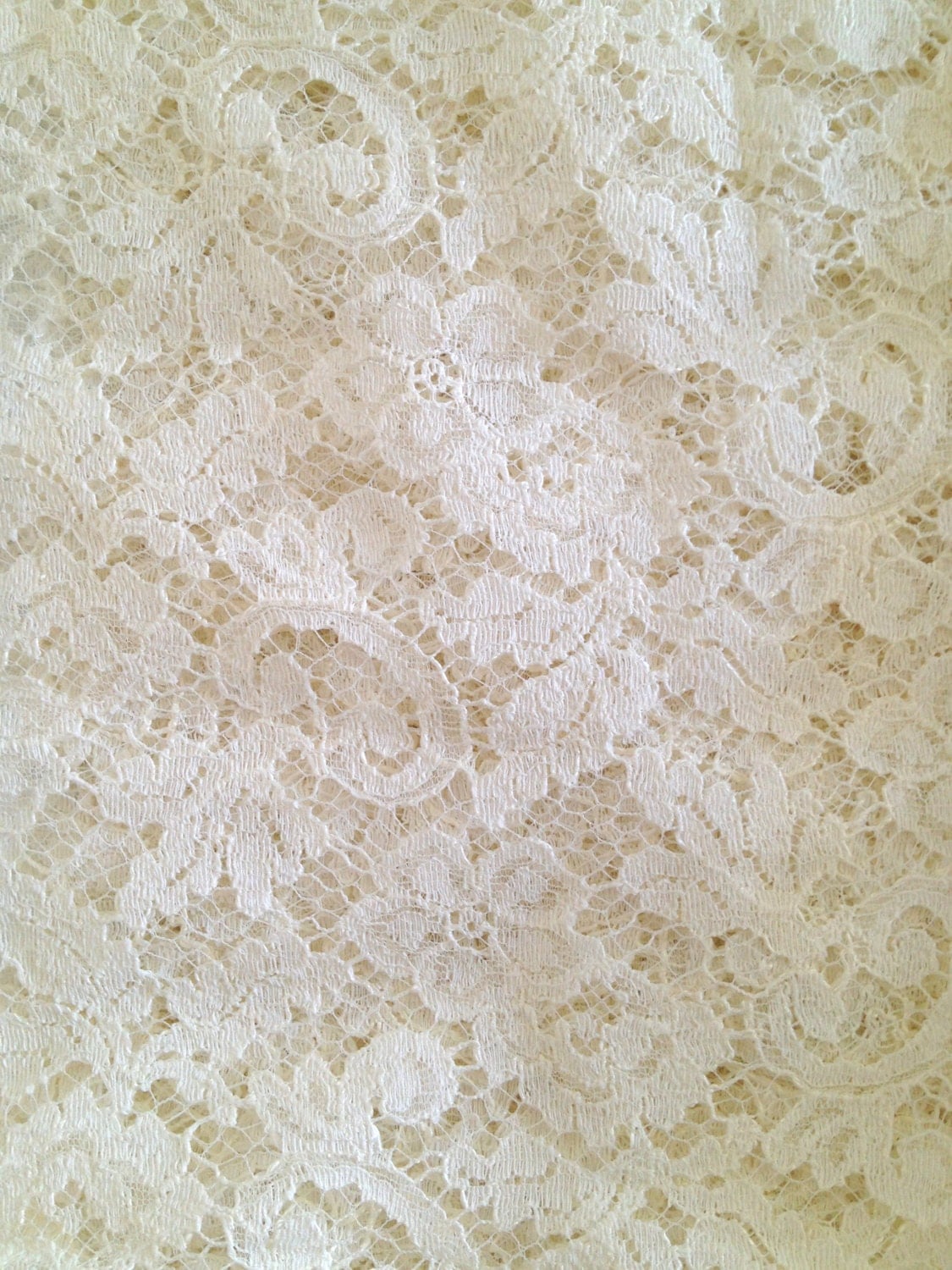 Vintage Cream Lace Fabric Remnant Lace Lot of 2 ecru rdtt