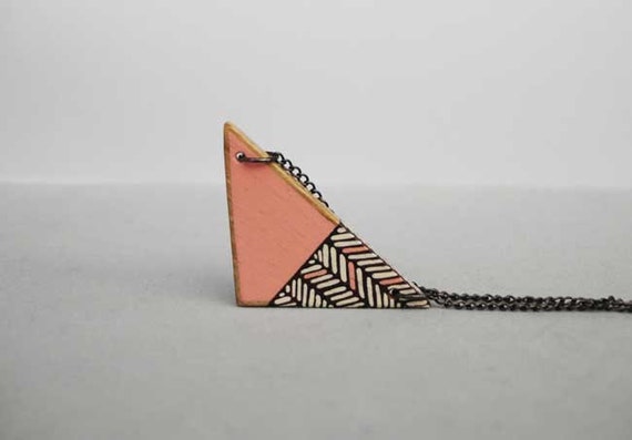 Geometric Necklace Jewelry Triangle Necklace Coral Necklace