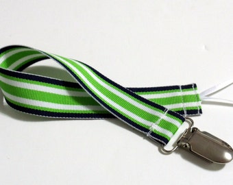 Lime Black Ribbon Pacifier Clip Pacifier Holder