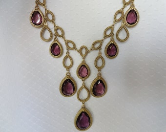 Stunning, Goldette, Victorian Style, Statement Necklace,w Beautiful ...