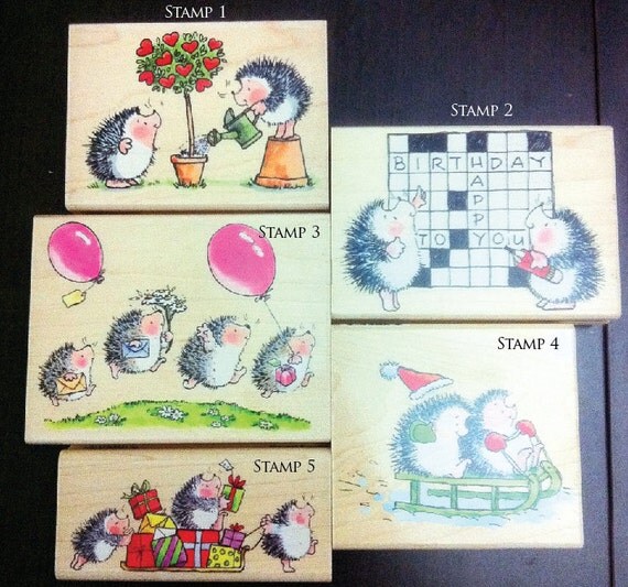 Penny Black hedgehog rubber stamps set of 5