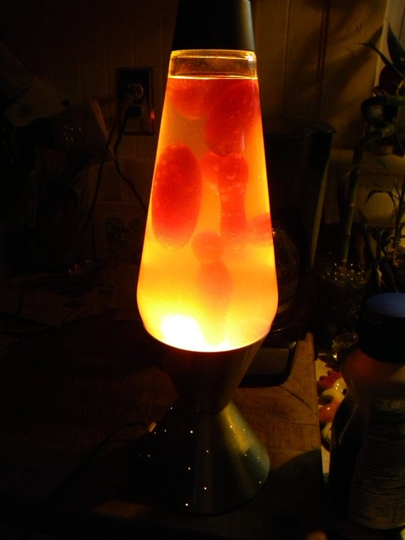 cool vintage 1970s orange mid CENTURY LAVA LAMP