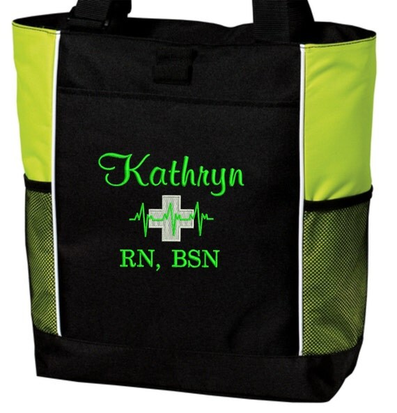 Tote Bag Personalized Nurse Nursing ER RN CNA Crn Bsn Ost Cardiac ...