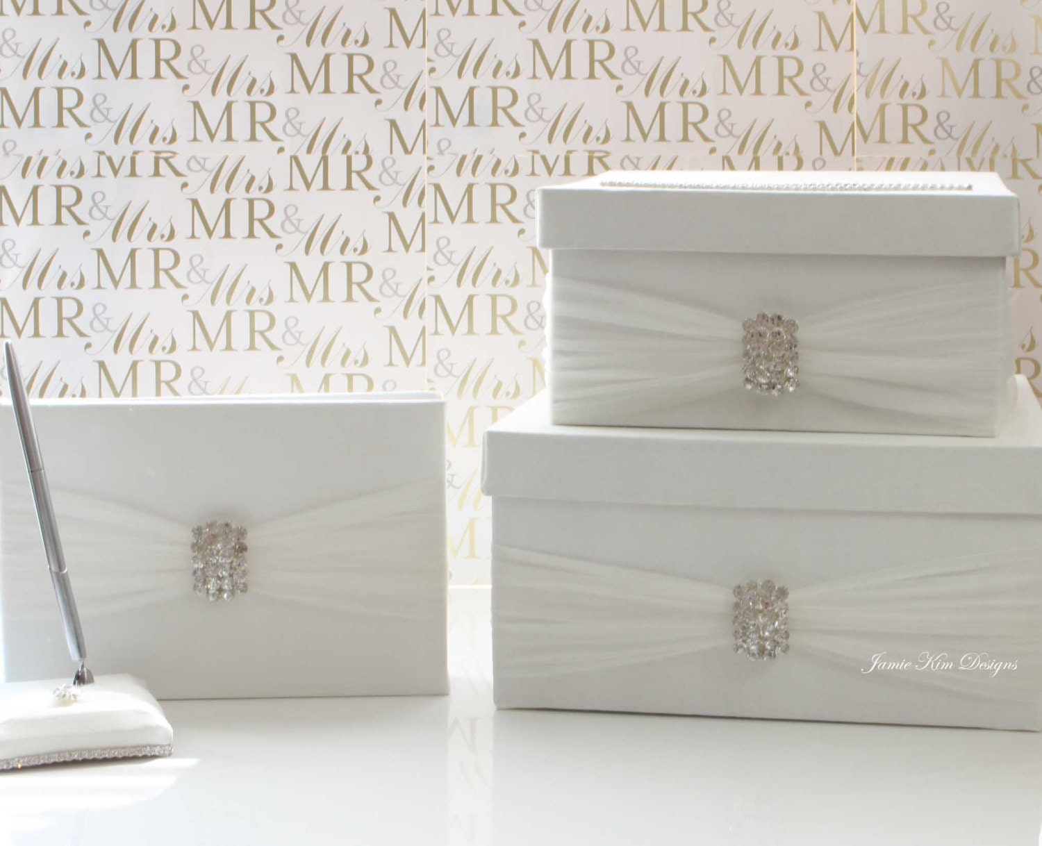 Wedding Card Box Guest book and pen set