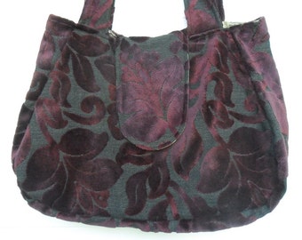 Bohemian Gypsy Bag Purse Italian Burgundy Cut Velvet
