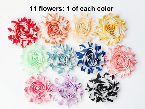 shabby striped flowers wholesale fabric flowers 11 flowers shabby striped flowers wholesale fabric flowers 11 flowers