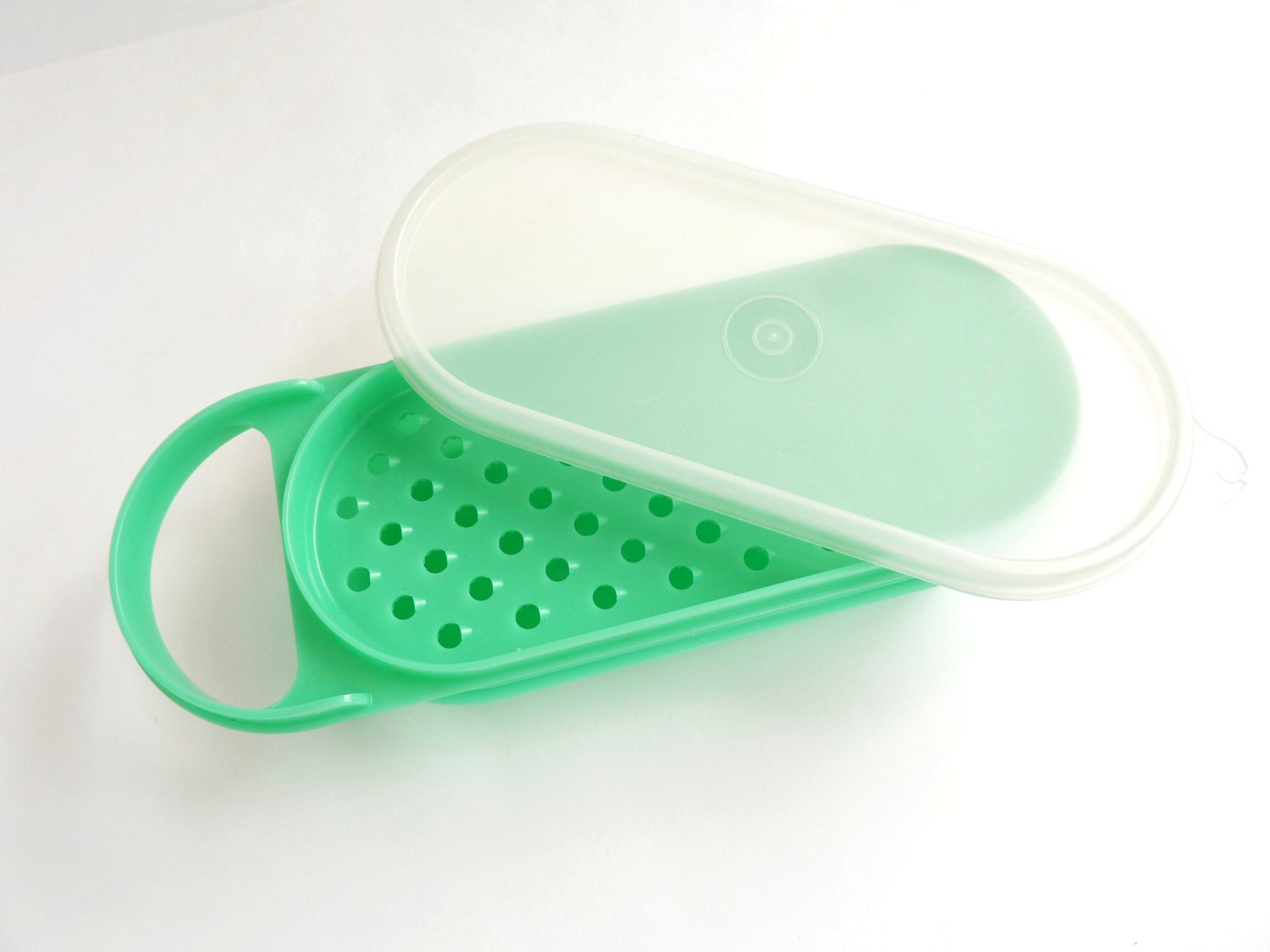 Tupperware Cheese Grater and Green Storage Container with Lid