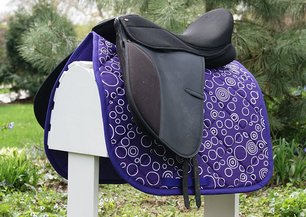Ready To Ship Purple Circles Dressage Saddle Pad