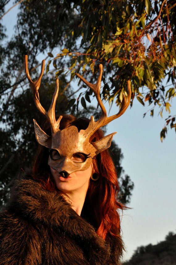 RESERVED for MARIA: Leather Deer Mask by Hawk & Deer