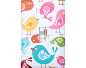 Little Bird Light Switch Plate Cover / Single / Nursery Decor / Kids Girls Room / Riley Blake