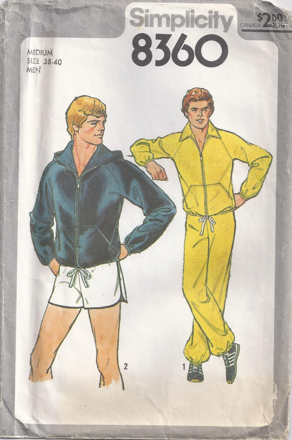 Mens Workout Clothes Vintage Sewing Pattern 1977 Simplicity