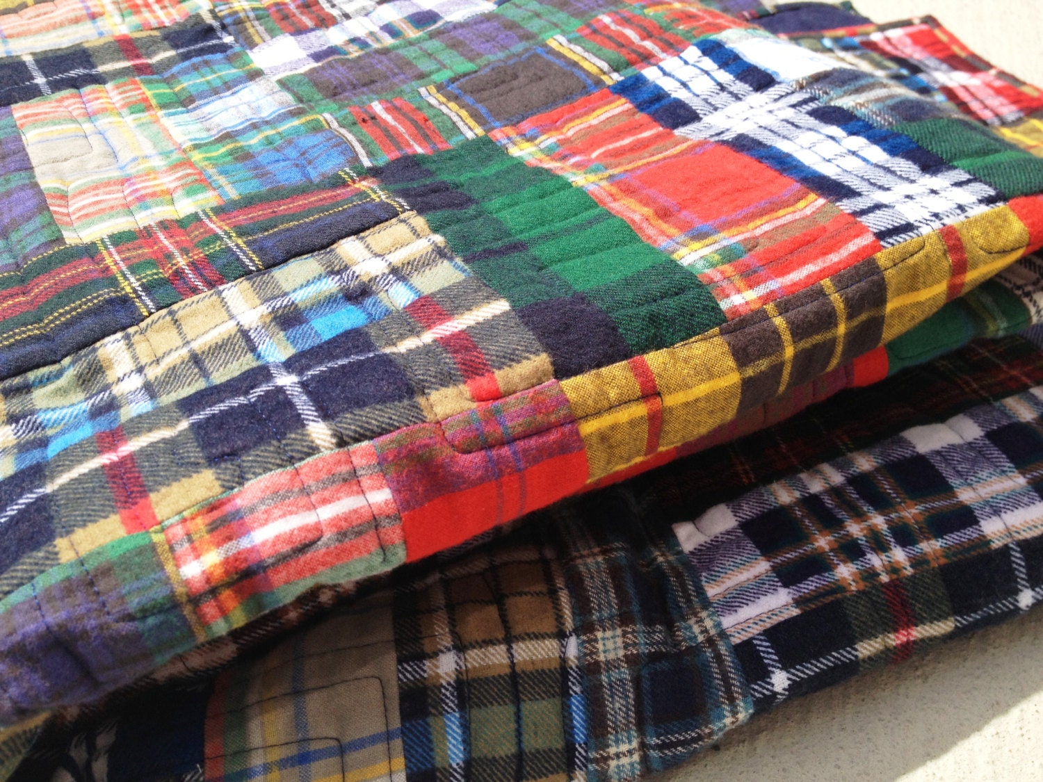 Handmade Seattle Grunge Plaid Flannel Man Quilt by quiltyninja