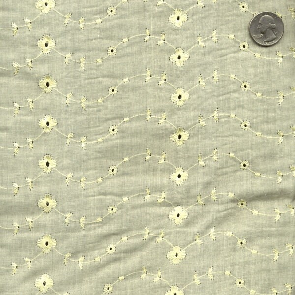 45" Yellow Embroidered Eyelet Fabric15 Yards Wholesale by the Bolt