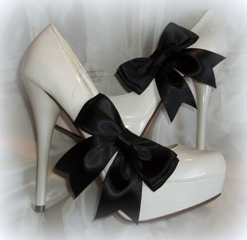 Satin Bow Shoe Clips Bridal Shoe Clips Wedding shoe clips