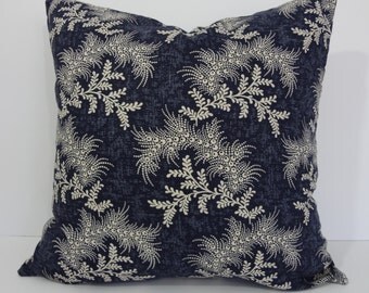 Designer Pillow Cover, Covington Fabrics, Throw Pillow Cover, Navy Blue, Blue, 18 x 18, Cushion Cover