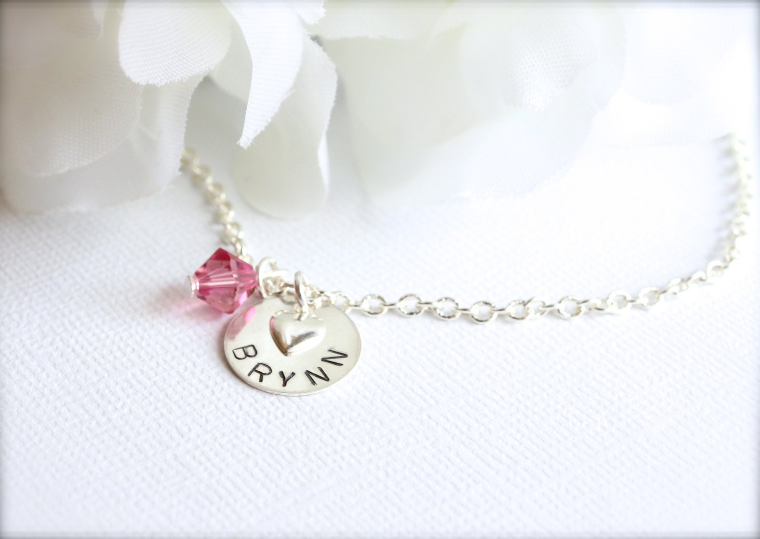 Sterling Silver Personalized Charm Flower Girl Gift Hand