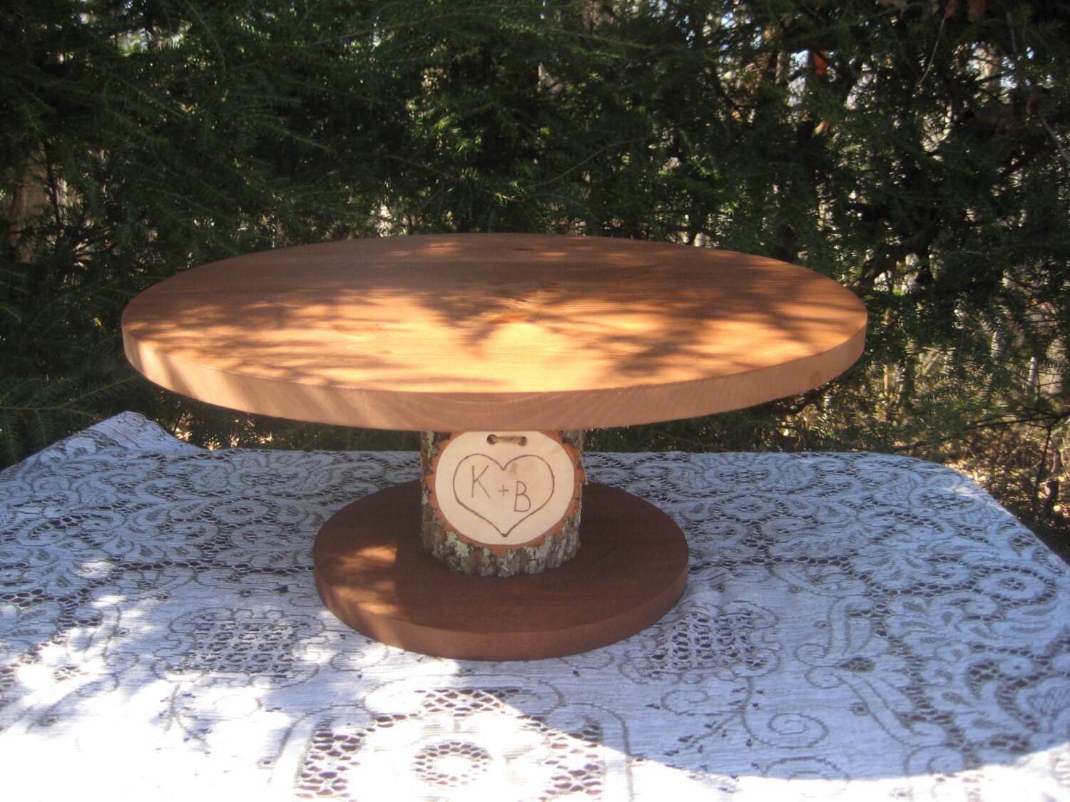 Rustic Cake  Stand  Rustic Wedding  Log  Cake  Stand  Bark Cake 