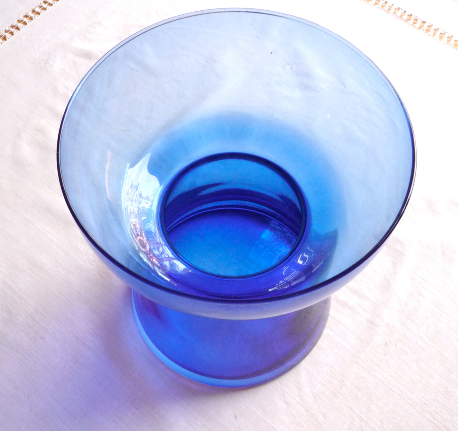 Vintage Amaryllis Bulb Vase Forcing Bulb Vase Blue Glass