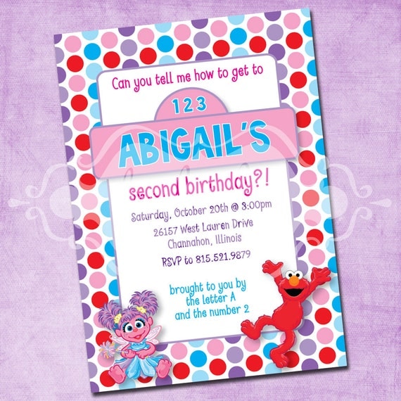 Abby And Elmo Birthday Invitations 1