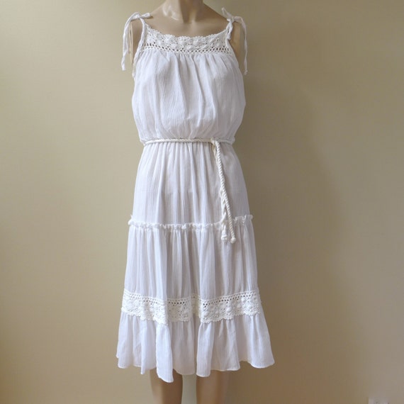 Vintage White Cotton Gauze Halter Summer by inVintageCondition