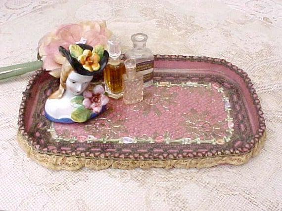 Gorgeous Antique French Vanity Tray with by TheJewelMystique