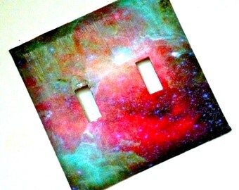 Double Galaxy Light Switch Plate Cover