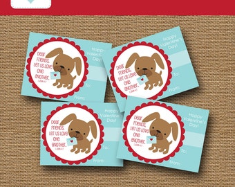 Kids Printable Valentine Card | Puppy Dog Valentine | DIY PRINTABLE | Christian, Bible Verse Valentine for Children | Instant Download