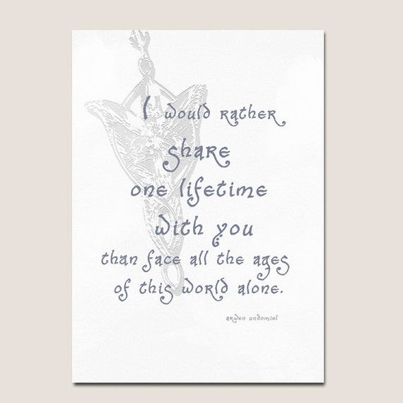 Lord of the Rings quote anniversary valentine card-Digital file