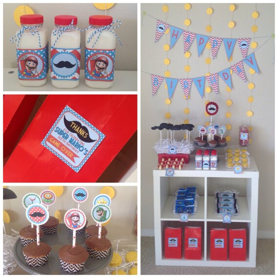 MARIO Party Pack - Super Mario - Mario Bros - Digital files - Party Supplies - INTANT DOWNLOAD Il_570xn