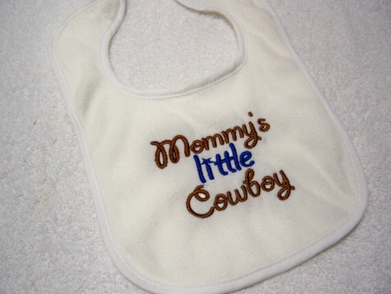 Cowboy Bib Baby Boy Cowboyl Bib Mommys Little Cowboy