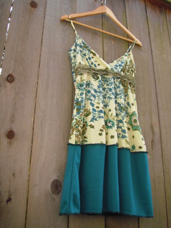 Upcycled Pixie Dress/Eco Chic Summer Dress/ by FuriousDesigns