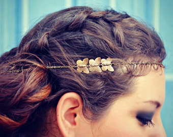 butterfly chain head piece, chain headband, butterfly headband, metal headband, unique headband