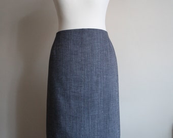 Grey cotton pencil skirt Plus Size FREE UK SHIPPING