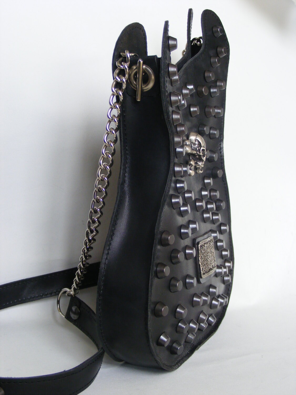 Leather purse. Black Handmade Eco Sustainable Leather Bag.