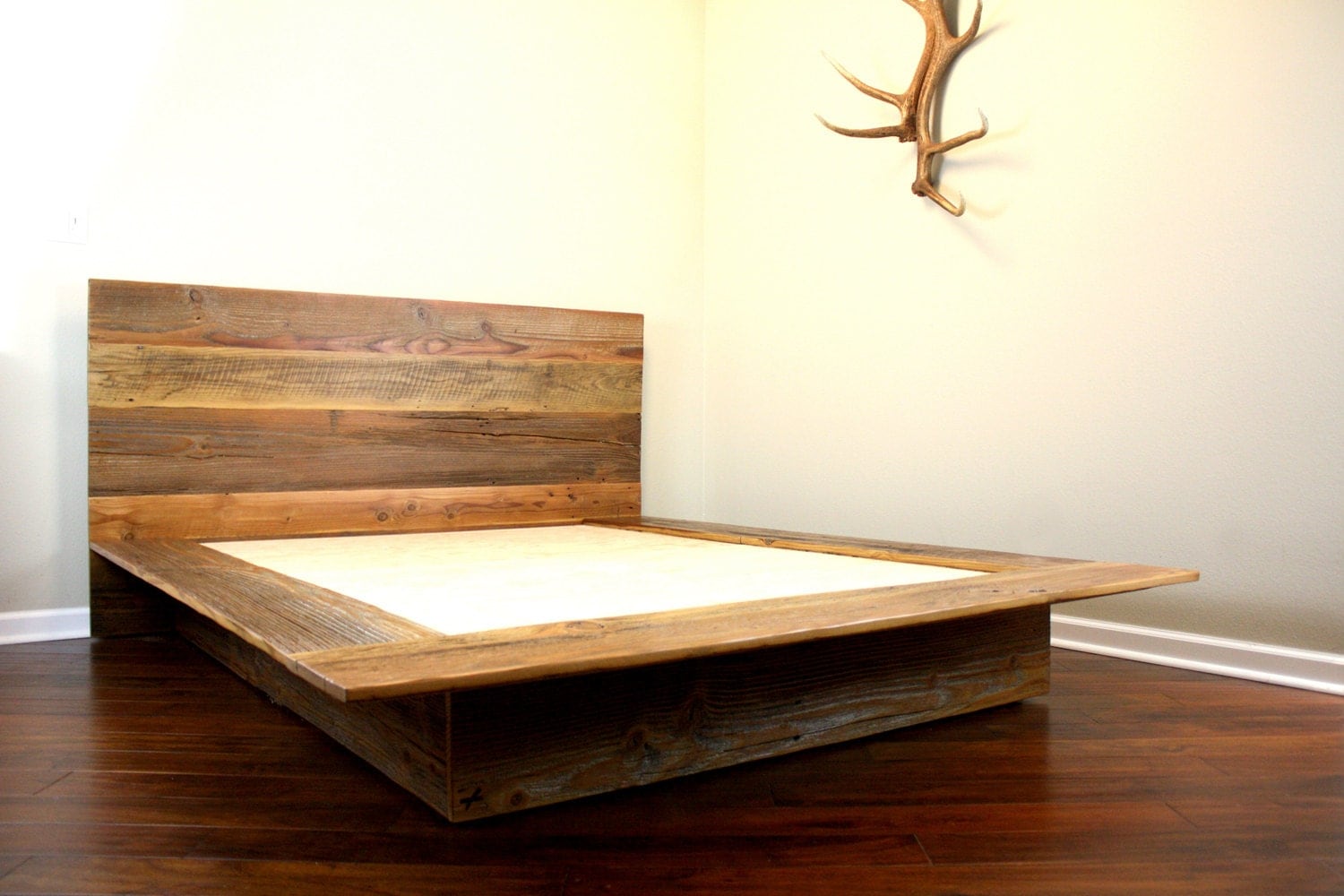 Reclaimed Wood Platform Bed // Rustic Modern Bed by weareMFEO