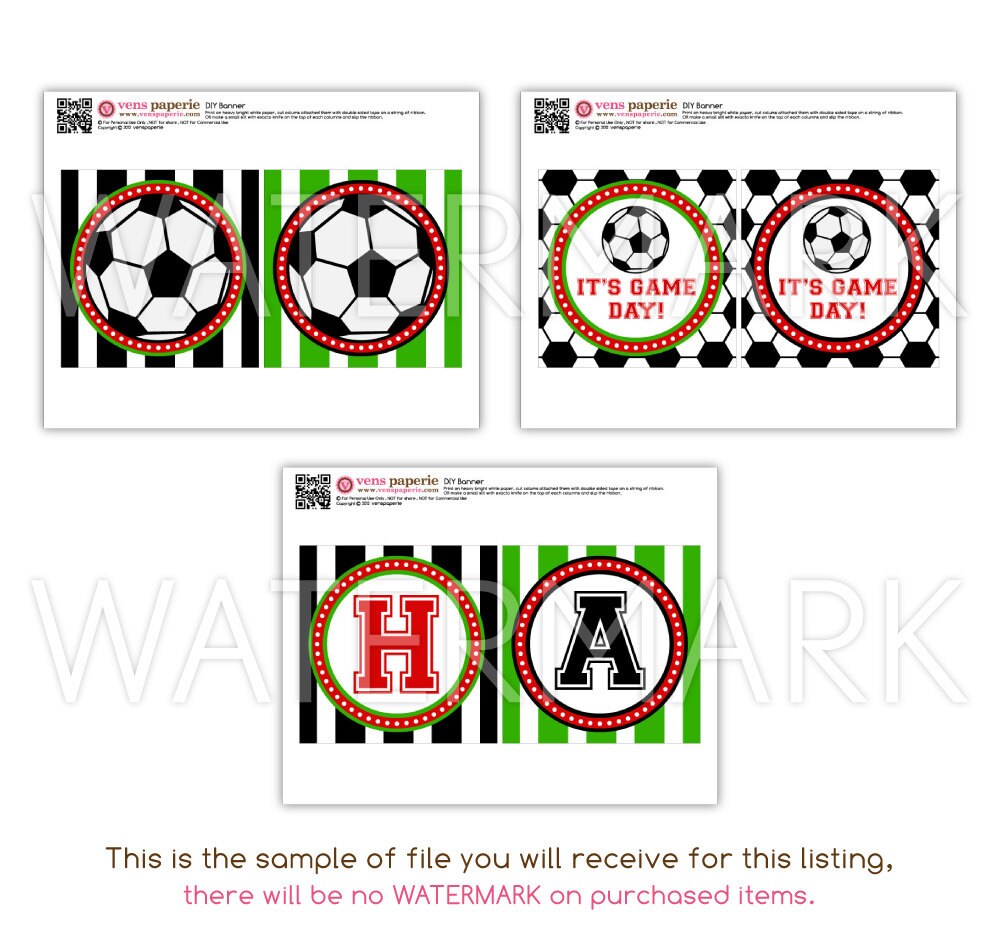 Soccer Birthday Party DIY PRINTABLE Happy Birthday Banner