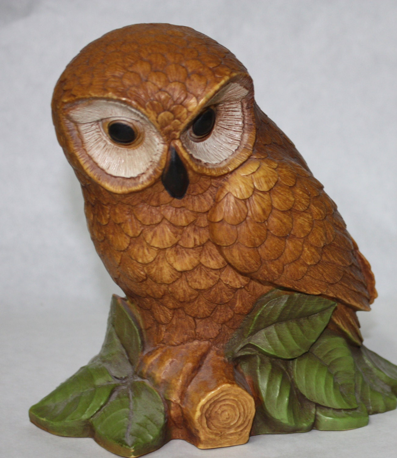 wooden owl figurine