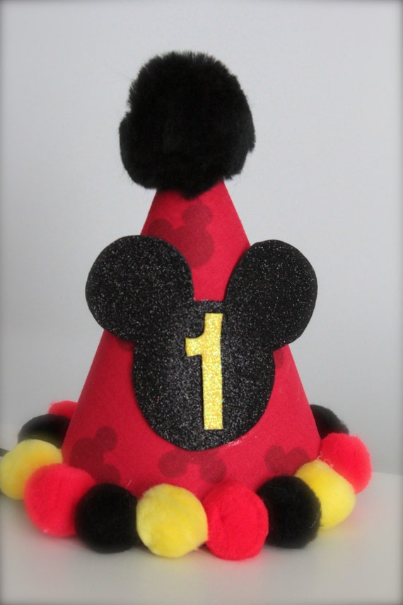 Boy or Girl Mickey Mouse Inspired (Red, Yellow and Black) - Custom Party Hat / Headband (pick you colors)