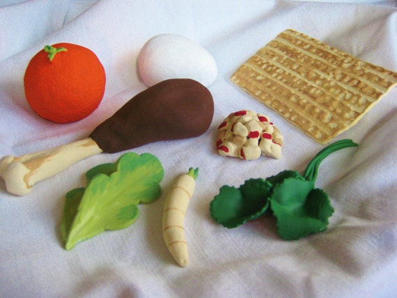 Ceramic Seder Plate Foods for Passover