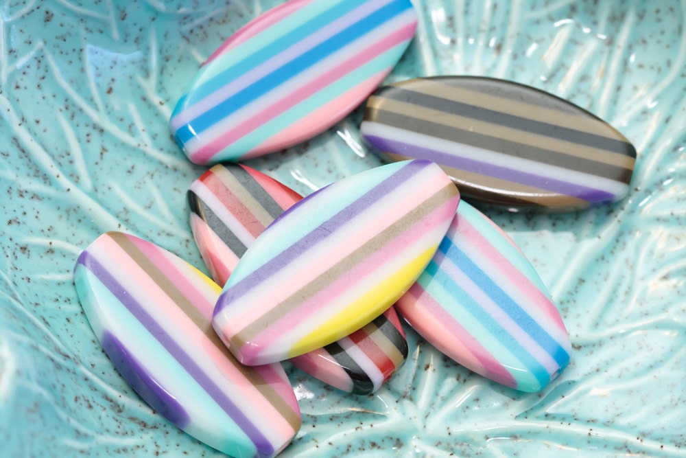 Large Colorful Striped Resin Beads Chunky Beads Plastic
