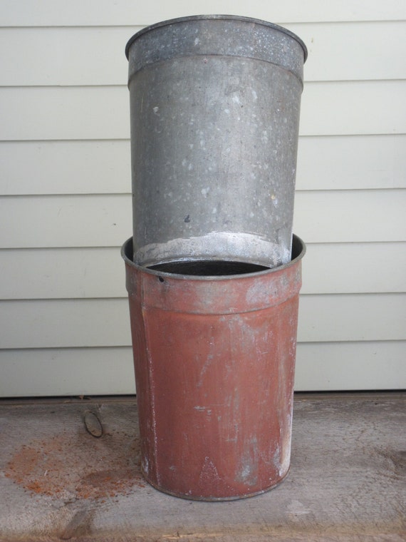 Pair Rustic Vintage Sap Buckets used to Collect Maple Sap for