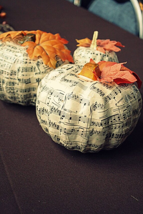 Items similar to Sheet music pumpkin on Etsy