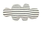 Cloud pillow -  soft knitted cloud, wide stripes: black and white