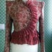 Peak Power Sharp Shoulder cropped lace trimmed terracotta jacket inspired by Alexander McQueen