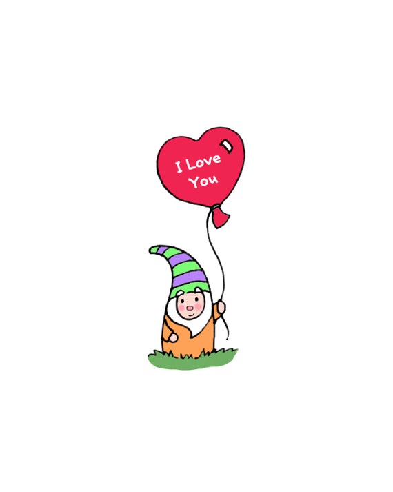 Download Items similar to Garden Gnome with I Love You Heart ...