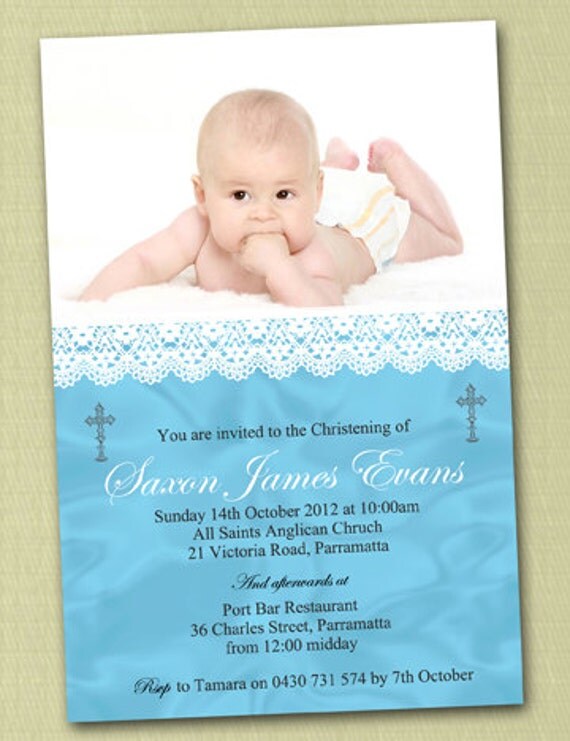 Photo Personalised Baptism/Christening Invitations - You Print Il_570xn