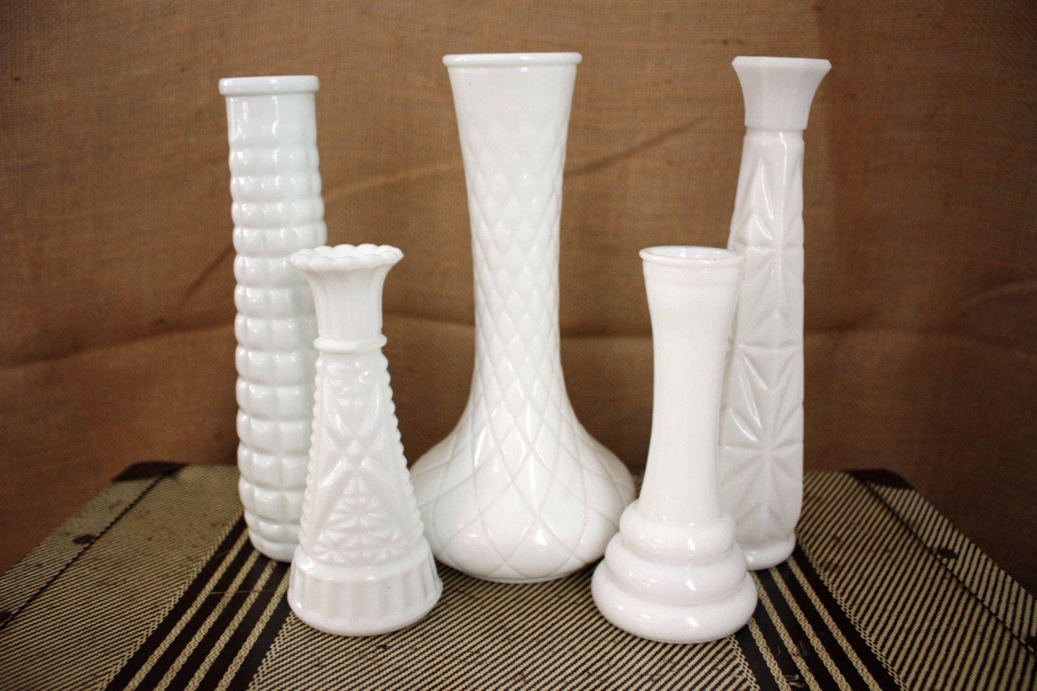 Vintage Milk Glass Vase Collection Five Vase by EightySix56