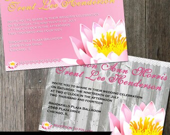 Rose Tattoo Wedding Invitation and RSVP Digitable Printable