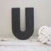 vintage metal marquee letter U
